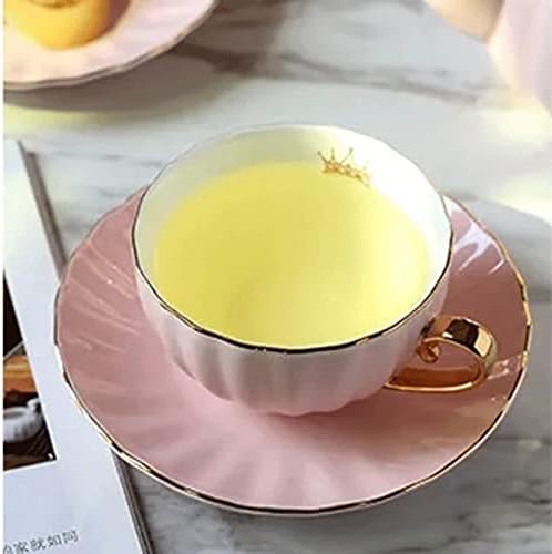 Тдгг Коска Порцелан Кафе Чаши Со Злато Рачка Керамички на застаклените Чаша Чај И Чинии Поставува Подарок