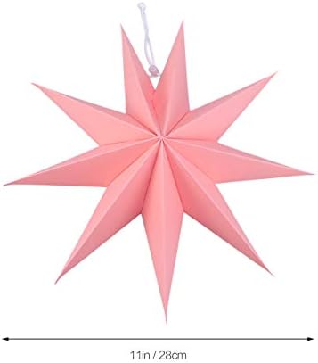 Aboofan Paper Star Larm Shade Pink 3D девет зашилени starвездички фенерџии тавански лабави виси украс за Божиќна Божиќна венчавка дома