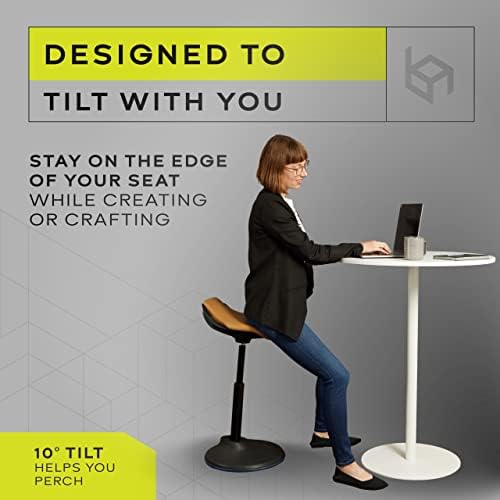 Бонвиво стол за стоење - ергономски стол за високи канцелариски клупи w/грб Поддршка и рачки за држење и рамнотежа - работа од домашна