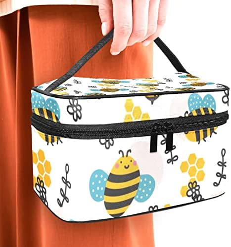 Цртан Филм Жолта Пчела Летање Шминка Торба За Жени Девојки Козметички Кеси Со Рачка Патување Шминка Организатор Торба