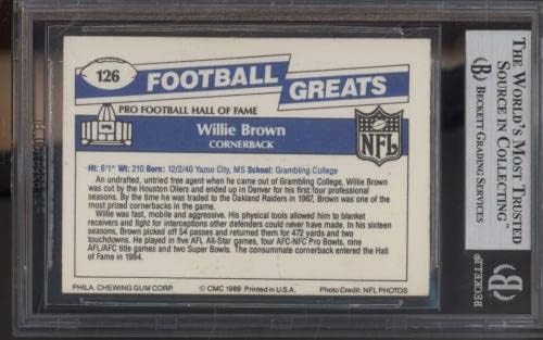126 Вили Браун - 1989 Отече Великани Фудбалски Картички Оценет БГС АВТО-Автограм Фудбалски Топки