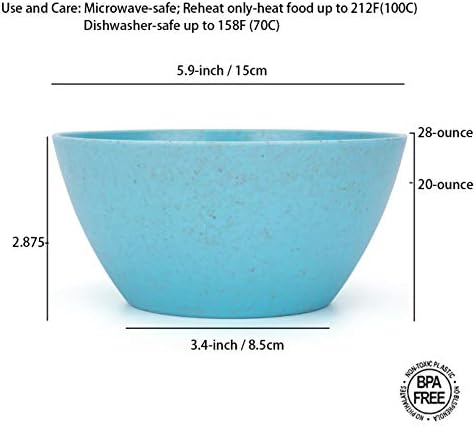 Јалин пченица слама лесна PP чинии, 28 мл нераскинливи чинии за житни култури, за ориз и супа, машина за миење садови и микробранови безбедни