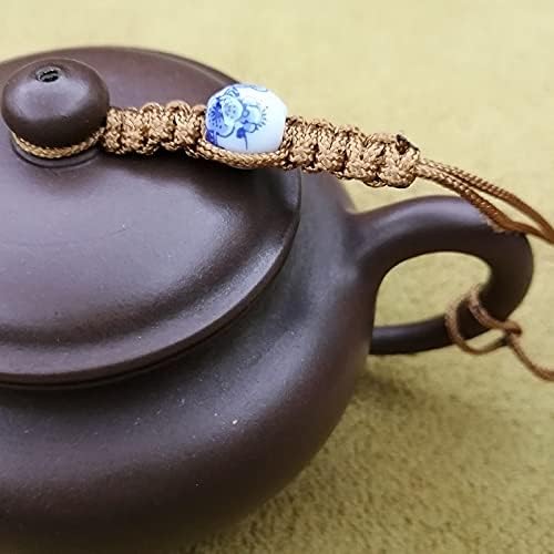 PXLYWLTZL 8PC рачно ткаени чајници за чајници ， церемонија на чај од кунг фу, керамички чајник со јаже со порцелански мониста ， керамички