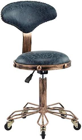 RXBFD гроздобер индустриски стил бар столче/салон столче, прилагодлива висина на вртење на вртење на канцеларија, стол за столче
