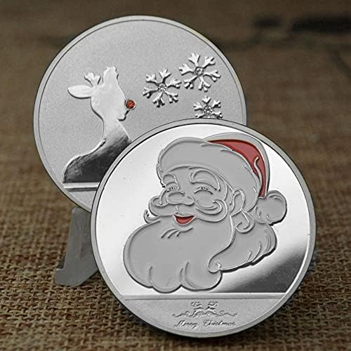 Омилена Монета Комеморативна Монета Божиќни Ирваси Сребрен Медал Бранување Виртуелна Монета Предизвик Монета Биткоин Колекционерска Монета