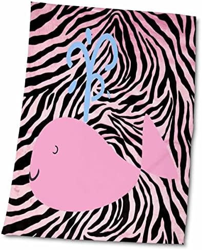 3drose слика на бебешкиот розов кит на розова и црна зебра - крпи