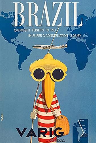 Бразил - Варг ерлајнс - 1950 година - Постер за патување