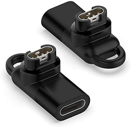 Exmrat USB-C женски до Garmin Smartwatch Connector Connector Meal Adapter Type C за Fenix, Instict 2, VivoActive 3, Forerunner 245 серија [2-Pack]