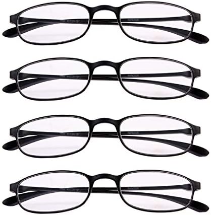 4 очила за читање на PRS +100 очила за очила, тенка црна рамка