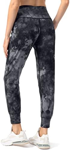 G Постепени женски џогери со високи половини јога панталони со џебови лабави хеланки за жени тренингот, атлетски, дневна