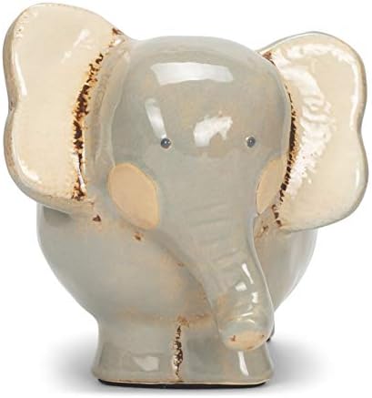 Демдако слон карактер сјајно сина сина 6,5 x 6 потресена банкарска керамичка свинче пари