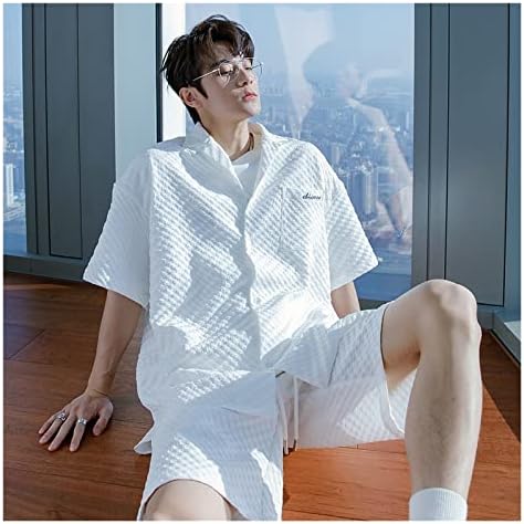 Слатим бели црни кошули шорцеви поставени летни тренерки машка облека корејска улична облека за купување на улична облека