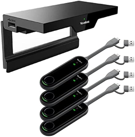 Yealink Roomcast Безжичен HDMI предавател и приемник 4K, Max 4 екрани кои леќаат безжичен систем за презентација, опремена соработка