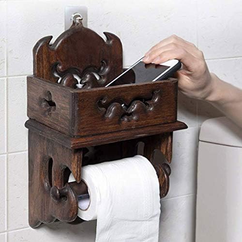 WSZJJ Ретро Држачи За Тоалетна Хартија Од Цврсто Дрво, Држач За Тоалетна Кутија За Ткиво
