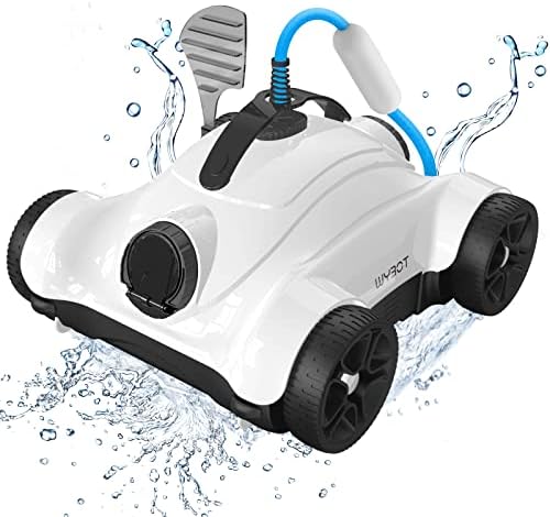 Чистач на роботски базен Wybot, автоматски вакуум во базен со мотори со двојно возење, 3 функции за тајминг, кабел за лебдечки лебдат 33 метри, дното на четка, идеално за