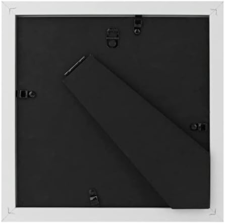Фрамтер, 8x8 квадратна фото рамка со мат во боја на слонова коска за 3,5х3,5 фотографија, совршена за табела, широко обликување, вградено