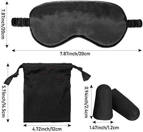 Свила сатен за спиење маска маска за очи сет вклучуваат 2 слепи очила за очила Еластична лента со двојно слој свила Пополнување на окото