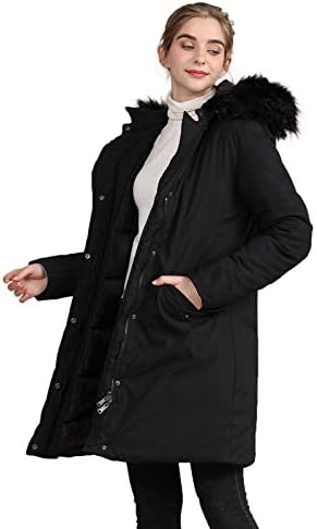 Класична работа јакна со долги ракави за ракави за жени Зимски туничен џеб опуштена вклопена качулка дебела цврста боја