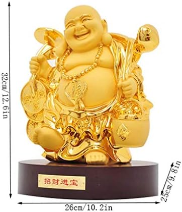 MyIngebin Кинески Фенг Шуи Смеење на статуи на Буда, злато позлата, привлекуваат богатство и среќа Ориентални меморијали