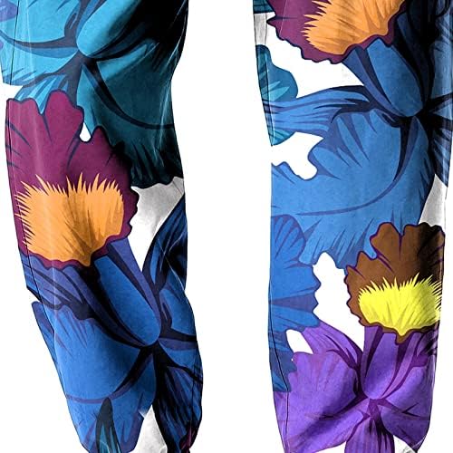 Миашуи панталони мажи мажи пролетни летни панталони обични разноврсни насликани лабави плус големина панталони модни плажа џебни панталони големи