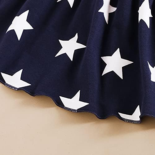 Lysmuch Toddler Baby Girls 4 -ти јули Облека Ден на независност Кошула здолниште Поставете американско знаме летно облека