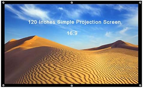 Лируксун 120 инчи 16: 9 екран за проектор преносен проектор екран за преклопување на проекција предниот дел за домашно кино на отворено