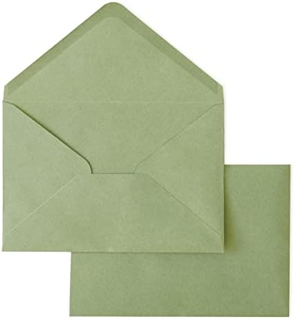 Ponatia 50 Pack A4 коверти, 4 1/4 x 6 1/8 инчи мудрец зелени коверти совршени за картички за подароци, картички за детали за