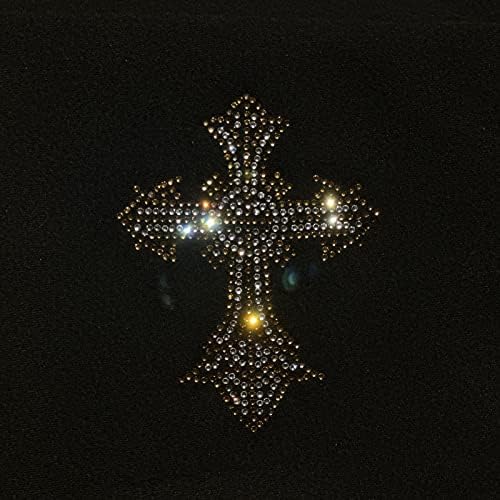 8 Пакувајте златно и сребро крст на крстот на 3,5 'од 3' Христијанска вера религиозни ригистони, лепенка кристална топлина трансфер