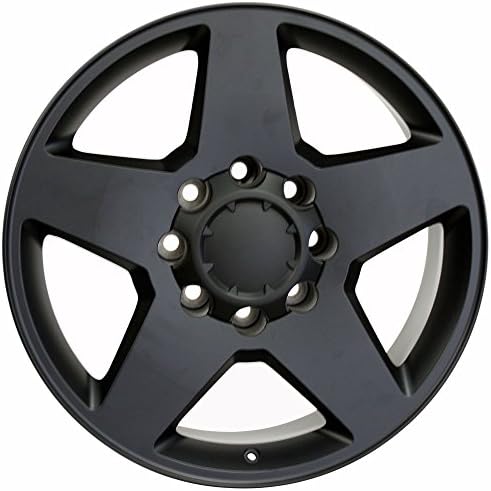 OE Wheels LLC 20 инчи бандажи одговара на Chevy 2500 3500 2500 3500 8x165 тешки сребрени стил CV91A 20x8.5 бандажи сатенски црно сет