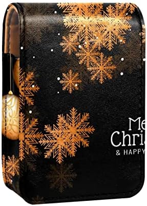 Апстракт Убава Среќен Божиќ Снегулки Кармин Случај Со Огледало За Чанта Преносни Мини Шминка Торба Патување Козметички Торбичка