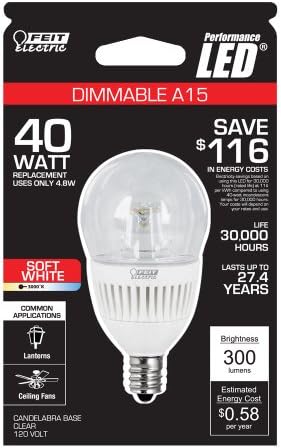 Feit Електрични BPA15C/CL/DM/LED A15 Dimmable Led Канделабри База
