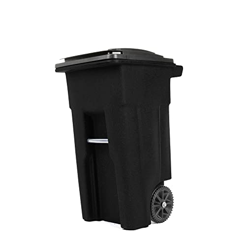 FFIS 32 галон ѓубре може црно со тркала и капак за употреба на отворено или затворено