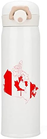 Канада со знаме на знамето со вода шише од не'рѓосувачки челик изолиран спортски чаша за кампување за патувања на отворено 350 мл