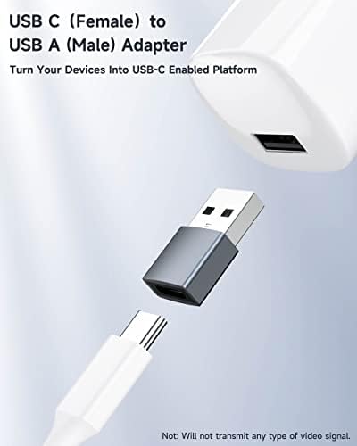 USB C Femaleен до USB машки адаптер-4 пакувања, Lertosen USB C до USB адаптер, тип C до USB адаптер за кабел за полнач за iPhone 13 12 Mini Pro