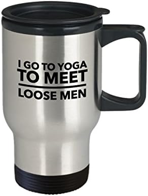 Јога Патување Кригла Тамблер Чаша - одам на јога за да запознаам лабави мажи - Кафе/Чај/Пијте Топло/Ладно Изолирано-Смешна Новина