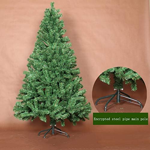 Каиксин вештачко божиќно дрво Премиум Божиќно дрво метално држење, класичен декор не е еколошки голи дрво затворено од отворено-зелена
