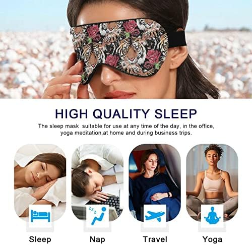 Unisex Sleep Eye Mask Mask Tiger-Face-Face-Rose-Floral Night Sleep