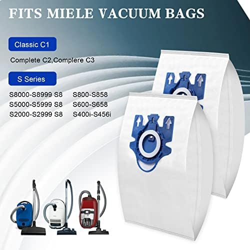 Вакуумски чистачи торби компатибилни со Miele Airclean GN 3D торби класичен C1, комплетен C1, комплетен C2, комплетен C3, S227/S240,