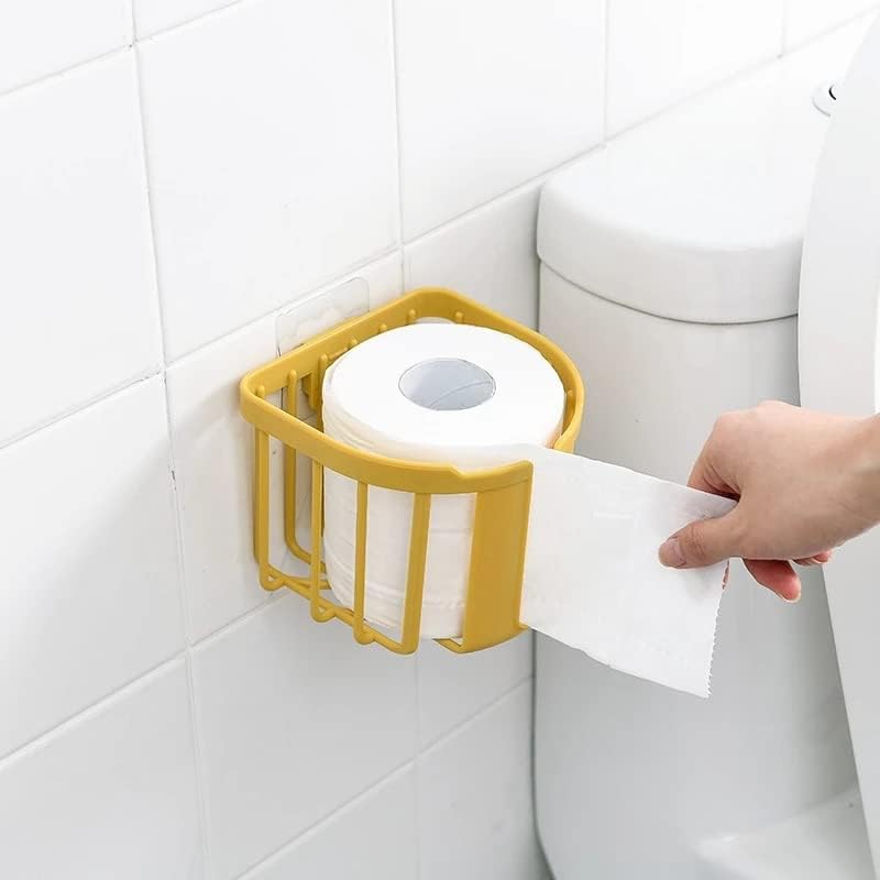 WYKDD тоалет удар-слободен тоалетна хартија држач кујна ѕид монтирани леплива хартија кутија за складирање