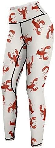 Doinbee со високи половини црвени јастози ракови морски јога панталони лакови за лакови