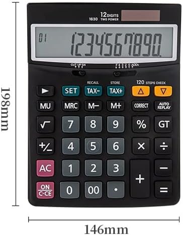 Калкулатор на Quul 120 чекори Проверете ги даночните калкулатори 12 цифри за батерија и соларна двојна моќна канцеларија деловни материјали