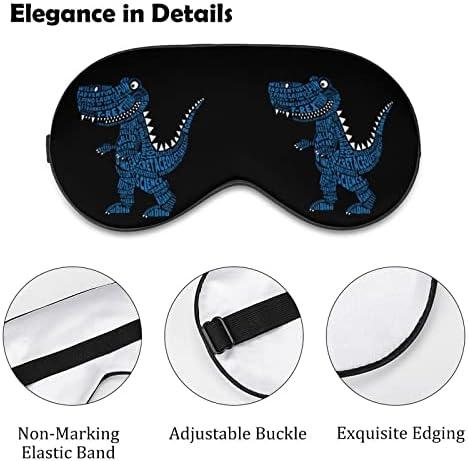 Диносаурус илустрација маска за спиење мека маска за очи за очи со прилагодлива лента за мажи жени