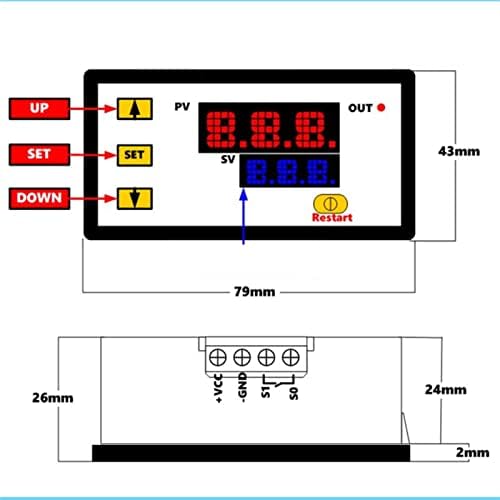 Modband W3230 Mini Digital Controller за дигитална температура K-Type Thermostat 12V 24V 220V регулатор за загревање Контрола на ладење Терморегулатор