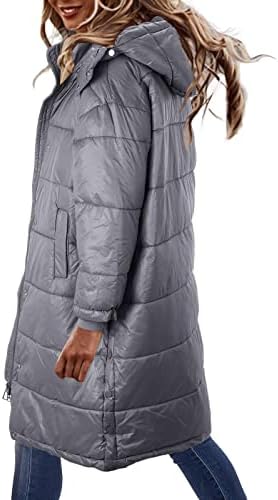 Долна јакна жени со долг пасус задебелена лабава мода во живо капа сатен површински палто плус големина