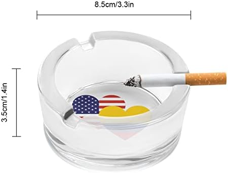 Колумбија Американско срцево знаме стакло од пепел за цигари, преносен држач за пепел, преносен држач за пепел за затворено на отворено