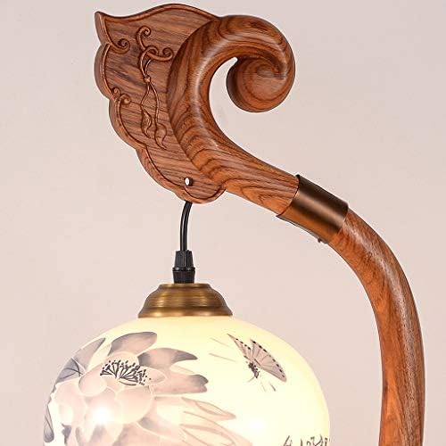 ZSEDP махагони кинески стил дневна соба студија за спална соба за спална соба керамичко дрво топло светло класично ретро нов кинески ламба