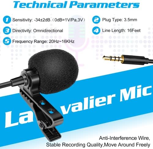 Професионална оценка лавалиер лапел микрофон за Gionee A1 Lite компатибилен со iPhone телефон или блогирање на фотоапарати во блогирање ASMR снимање видео силен микрофон со ?