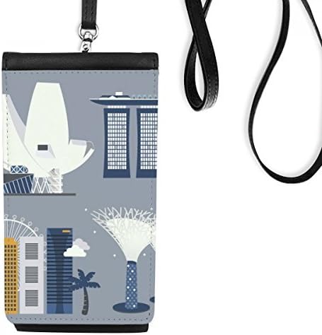 Сингапур Познати места за уметност деко подарок моден телефон паричник чанта што виси мобилна торбичка црн џеб