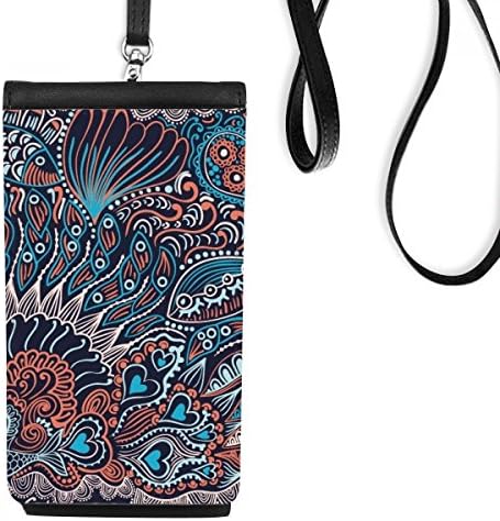Беспрекорна текстура риба, животински телефон, паричник, чанта што виси мобилна торбичка црн џеб