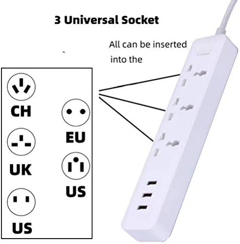 Заштитник на USB Power Strip, 3- излез со 3 пристаништа за USB полнач за телефон и таблети УСБ-излез Extender Home & Office